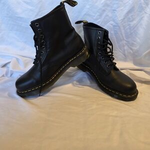 Black Leather Lace-Up Boots